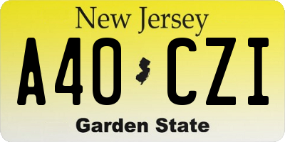 NJ license plate A40CZI