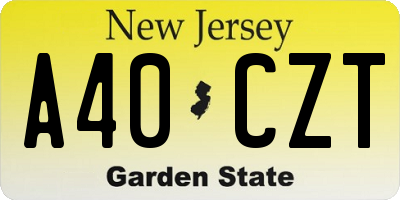 NJ license plate A40CZT