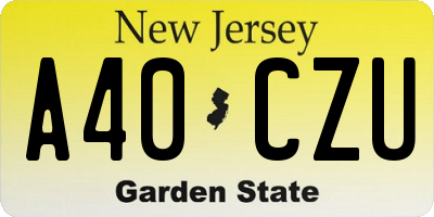 NJ license plate A40CZU