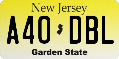 NJ license plate A40DBL