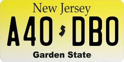 NJ license plate A40DBO