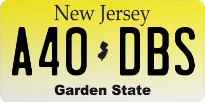 NJ license plate A40DBS