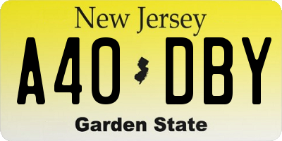 NJ license plate A40DBY