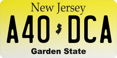 NJ license plate A40DCA