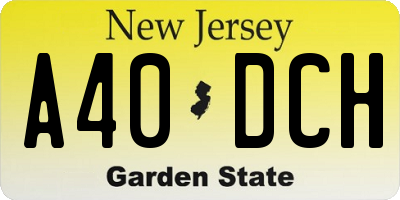 NJ license plate A40DCH