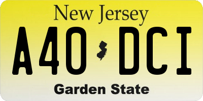 NJ license plate A40DCI