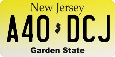 NJ license plate A40DCJ