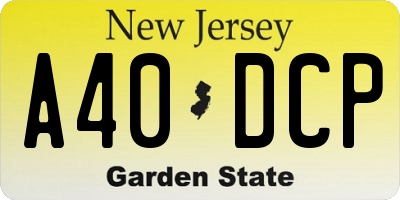 NJ license plate A40DCP