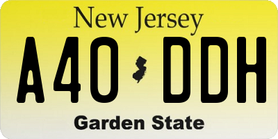 NJ license plate A40DDH