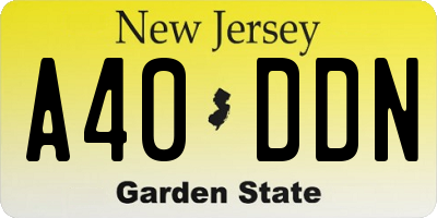 NJ license plate A40DDN