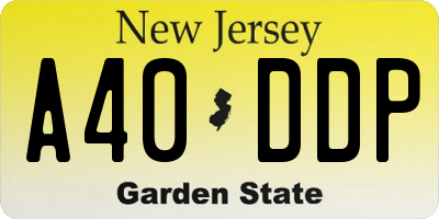 NJ license plate A40DDP
