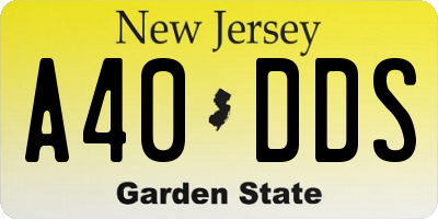 NJ license plate A40DDS
