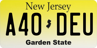 NJ license plate A40DEU