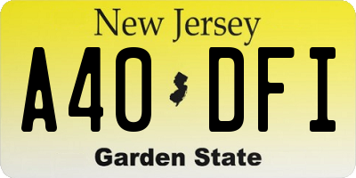 NJ license plate A40DFI