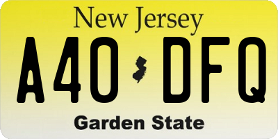 NJ license plate A40DFQ