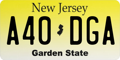 NJ license plate A40DGA