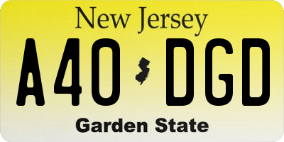 NJ license plate A40DGD