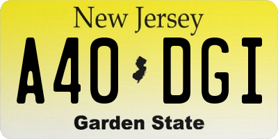 NJ license plate A40DGI