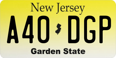 NJ license plate A40DGP
