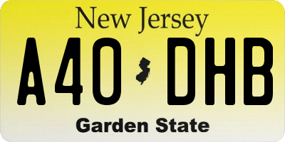 NJ license plate A40DHB
