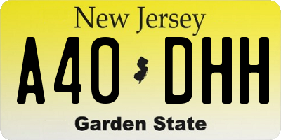 NJ license plate A40DHH