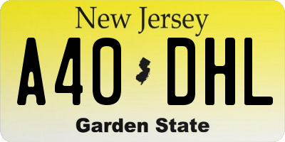 NJ license plate A40DHL