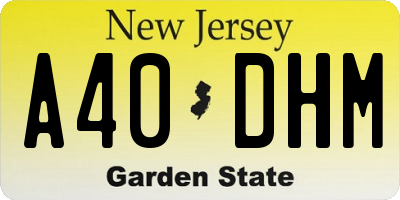 NJ license plate A40DHM