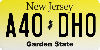 NJ license plate A40DHO