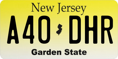 NJ license plate A40DHR