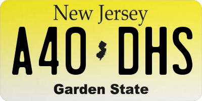 NJ license plate A40DHS