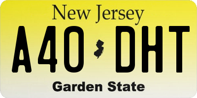 NJ license plate A40DHT