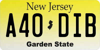 NJ license plate A40DIB