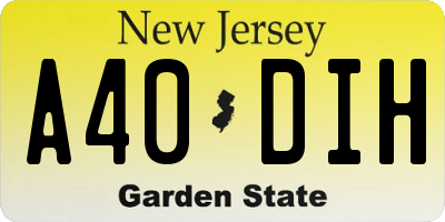 NJ license plate A40DIH