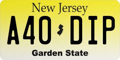 NJ license plate A40DIP