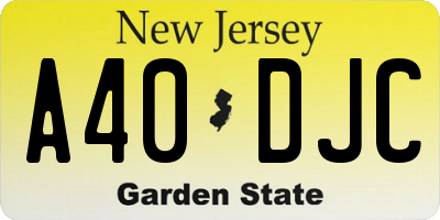 NJ license plate A40DJC