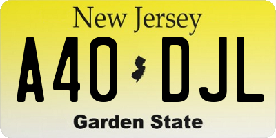 NJ license plate A40DJL