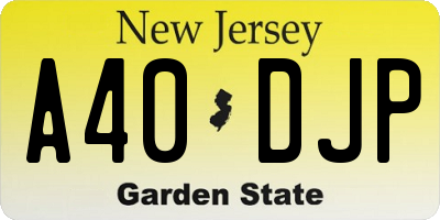 NJ license plate A40DJP