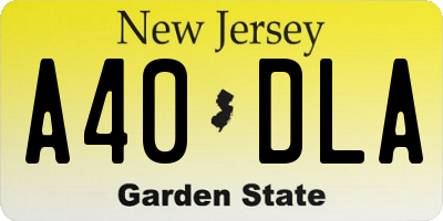 NJ license plate A40DLA
