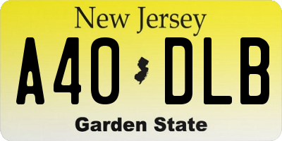 NJ license plate A40DLB