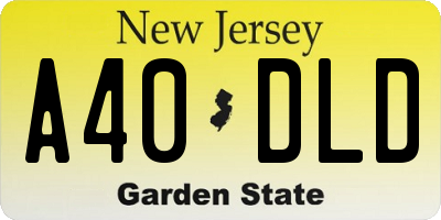 NJ license plate A40DLD