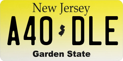 NJ license plate A40DLE