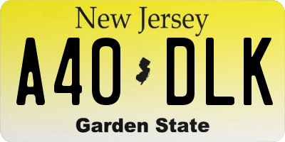 NJ license plate A40DLK