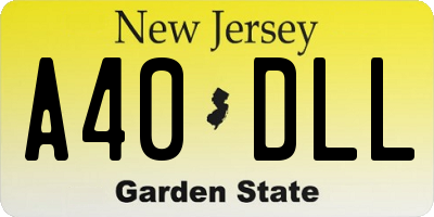 NJ license plate A40DLL