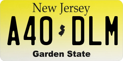 NJ license plate A40DLM