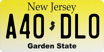 NJ license plate A40DLO