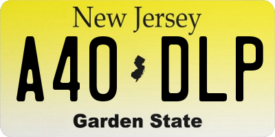 NJ license plate A40DLP