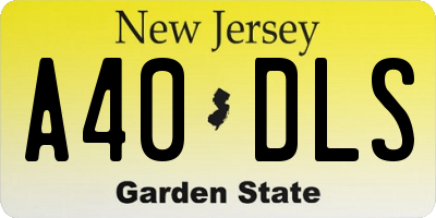 NJ license plate A40DLS