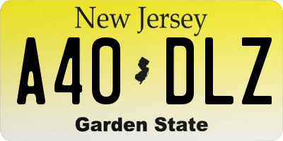 NJ license plate A40DLZ