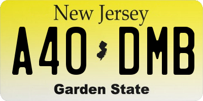 NJ license plate A40DMB