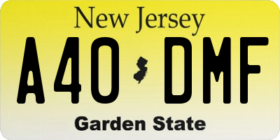 NJ license plate A40DMF